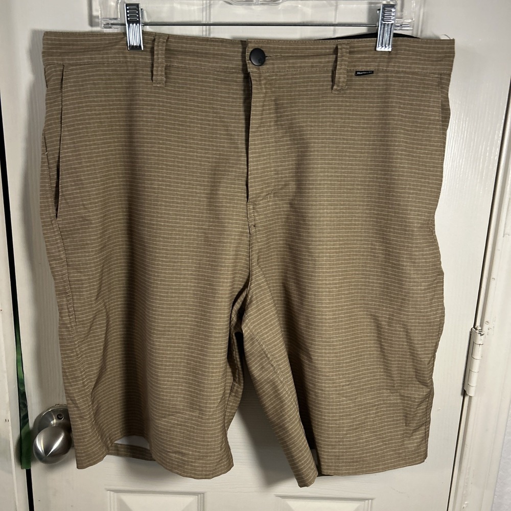 Hurley Hybrid 10" Walk Shorts Brown Check Mens 36 F1729-00